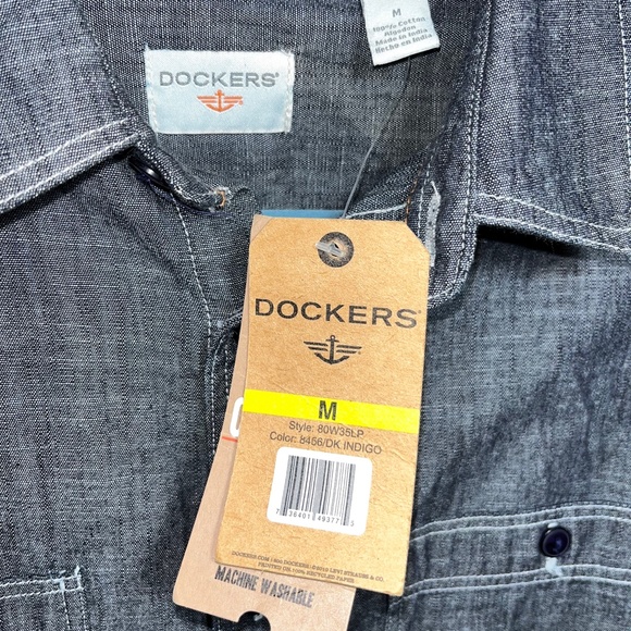 Dockers Dark Indigo Chambray Shirt, Size M, NWT - Picture 3 of 3